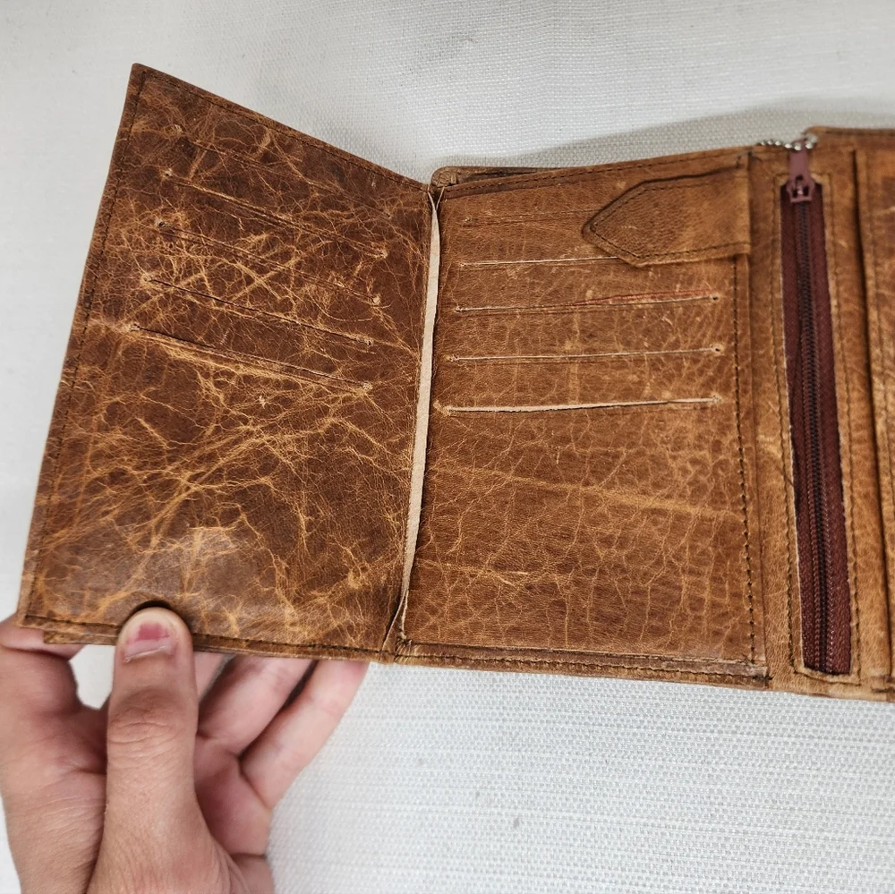 Vintage Petek Collection Brown Leather Bifold Wallet